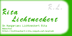 rita lichtneckert business card